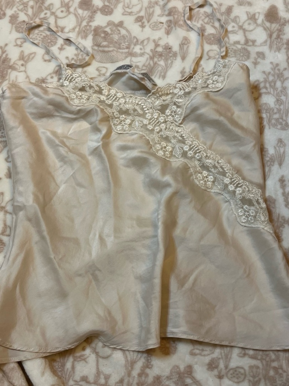 Lace Trim Cami Tank - Cream